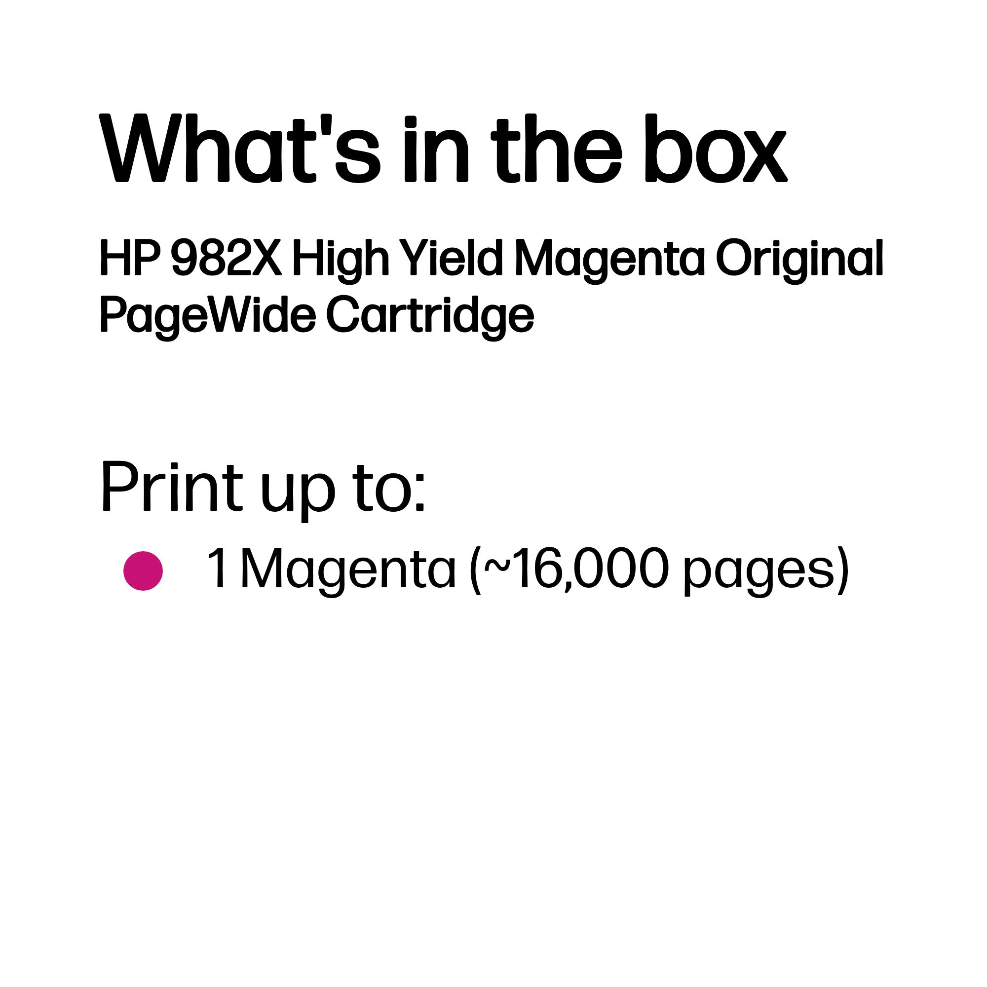 HP T0B28A/982X Ink cartridge magenta, 16.000 pages ISO/IEC 24711 116ml for HP PageWide 765
