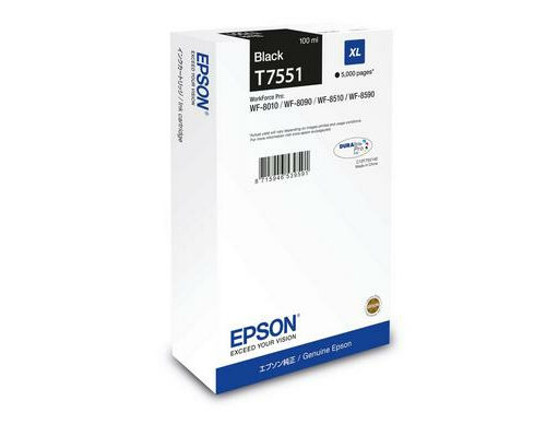 Epson C13T75514N/T7551 Ink cartridge black, 5.000 pages 100ml for Epson WF 6530/8090/8510
