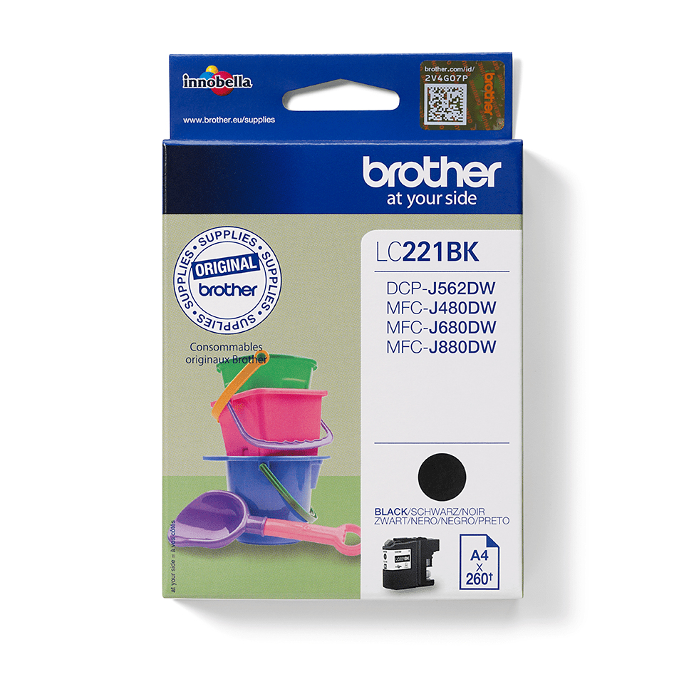 e493e2a41638a092a1fc25b33802360987384c16 Brother LC-221BK Ink cartridge black, 260 pages ISO/IEC 24711 7.1ml for Brother DCP-J 562
