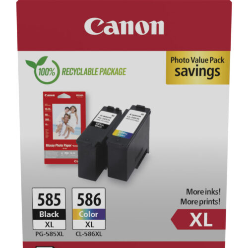 Canon 6204C005/PG-585XL/CL-586XL Ink cartridge multi pack high-capacity black + color XL + Photopaper GP-501, 2x300 pages ISO/IEC 19752 Pack=2 for Canon Pixma TS 7650