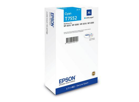 Epson C13T75524N/T7552 Ink cartridge cyan, 4.000 pages 39ml for Epson WF 6530/8090/8510