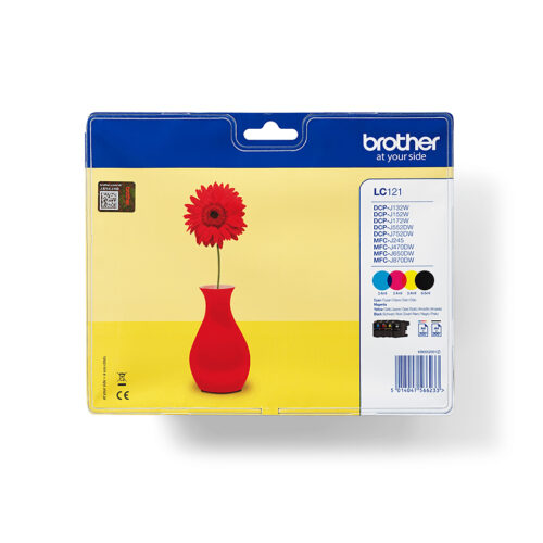 e5c3bd3e4a0c6bbd55b5ef971fe7da88d95157f2 Brother LC-121VALBP Ink cartridge multi pack Bk,C,M,Y, 4x300 pages ISO/IEC 24711 Pack=4 for Brother DCP-J 132/MFC-J 285