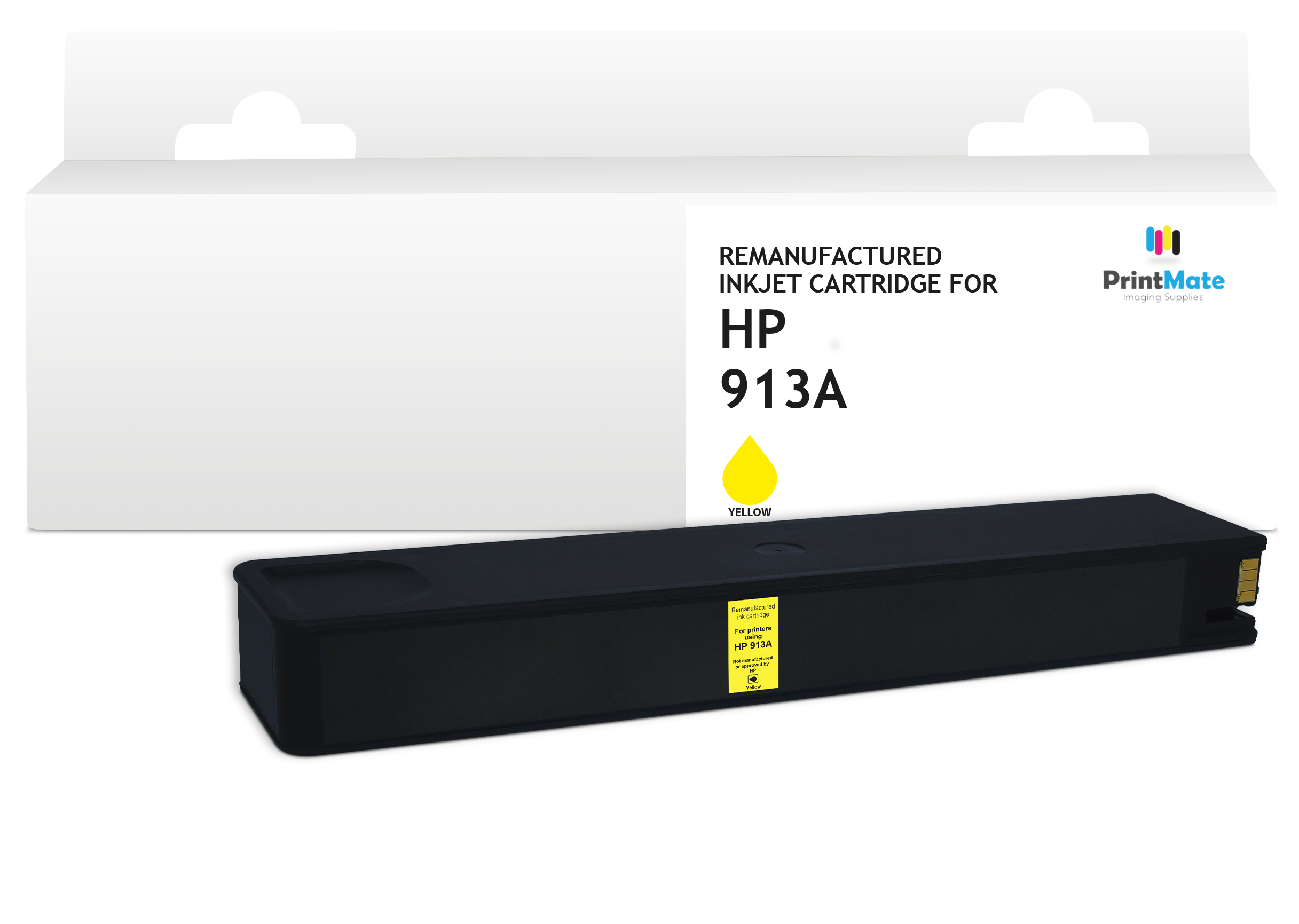 PrintMate HP 913A, remanufactured ink cartridge, Yellow 3200p