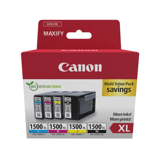 Canon 9182B010/PGI-1500XLCMYBK Ink cartridge multi pack Bk,C,M,Y 34ml + 3x12ml Pack=4 for Canon MB 2050