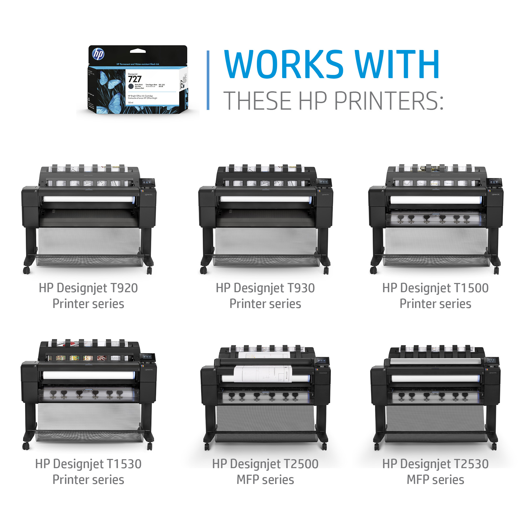 HP F9J80A/727 Ink cartridge gray 300ml for HP DesignJet T 920/930