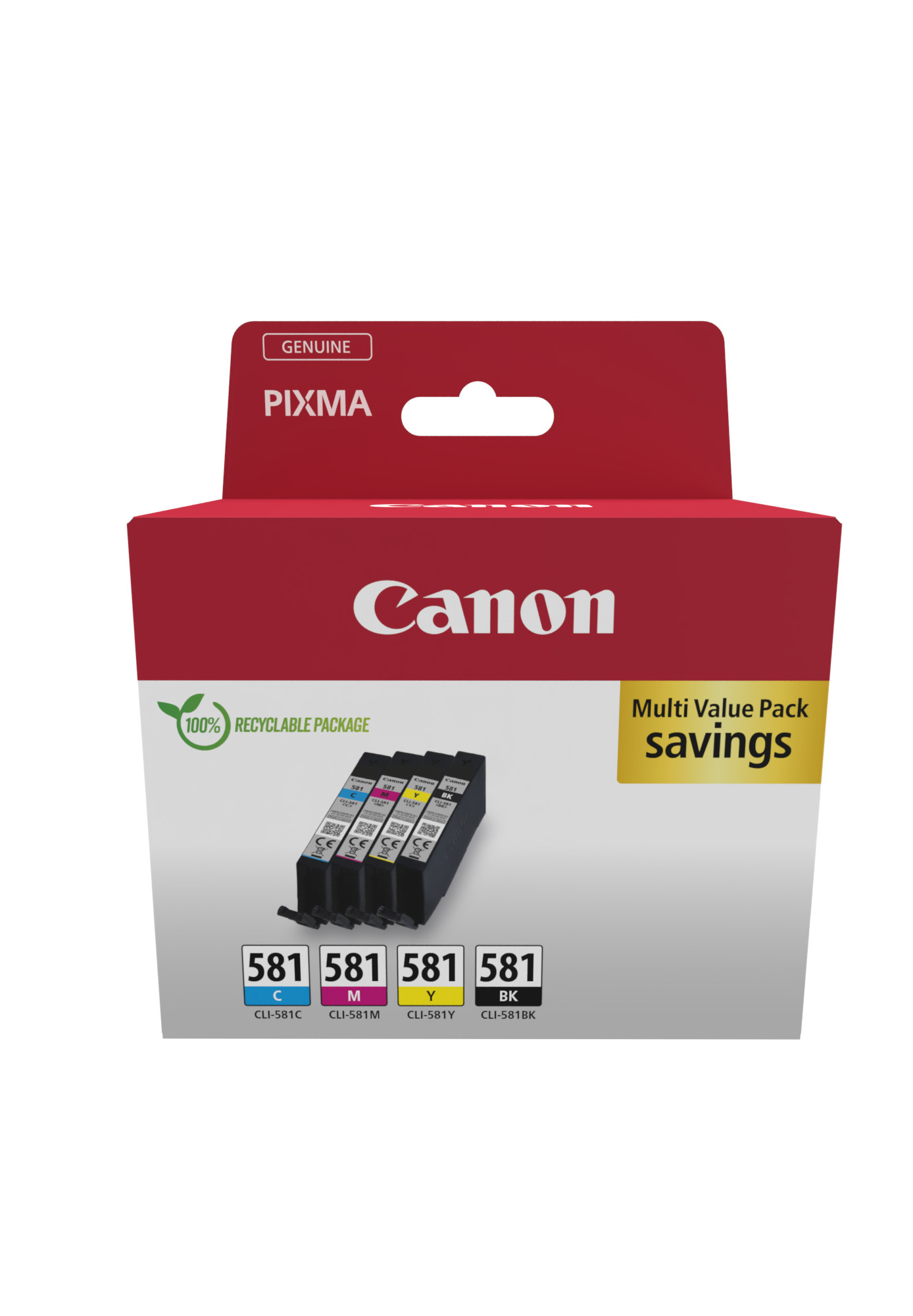 Canon 2103C007/CLI-581 Ink cartridge multi pack Bk,C,M,Y Blister 5.6ml Pack=4 for Canon Pixma TS 6150/8150