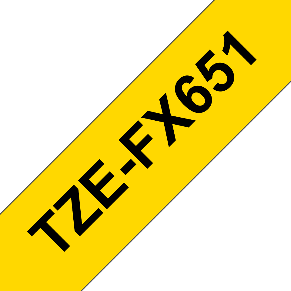 f4c4f2cf815fc5ce2bcb81def6a75ea0dbe59f92 Brother TZE-FX651 DirectLabel black on yellow Laminat 24mm x 8m for Brother P-Touch TZ 3.5-24mm/HSE/36mm/6-24mm/6-36mm