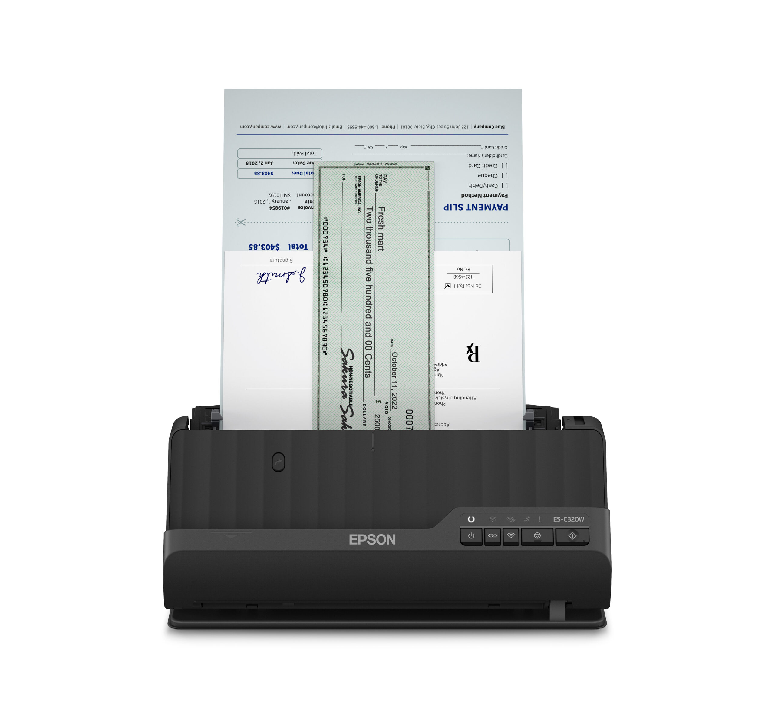 f56d6b9d8f60fe2e90e864d8b2c3a1b5 Epson ES-C320W ADF + Sheet-fed scanner 600 x 600 DPI A4 Black