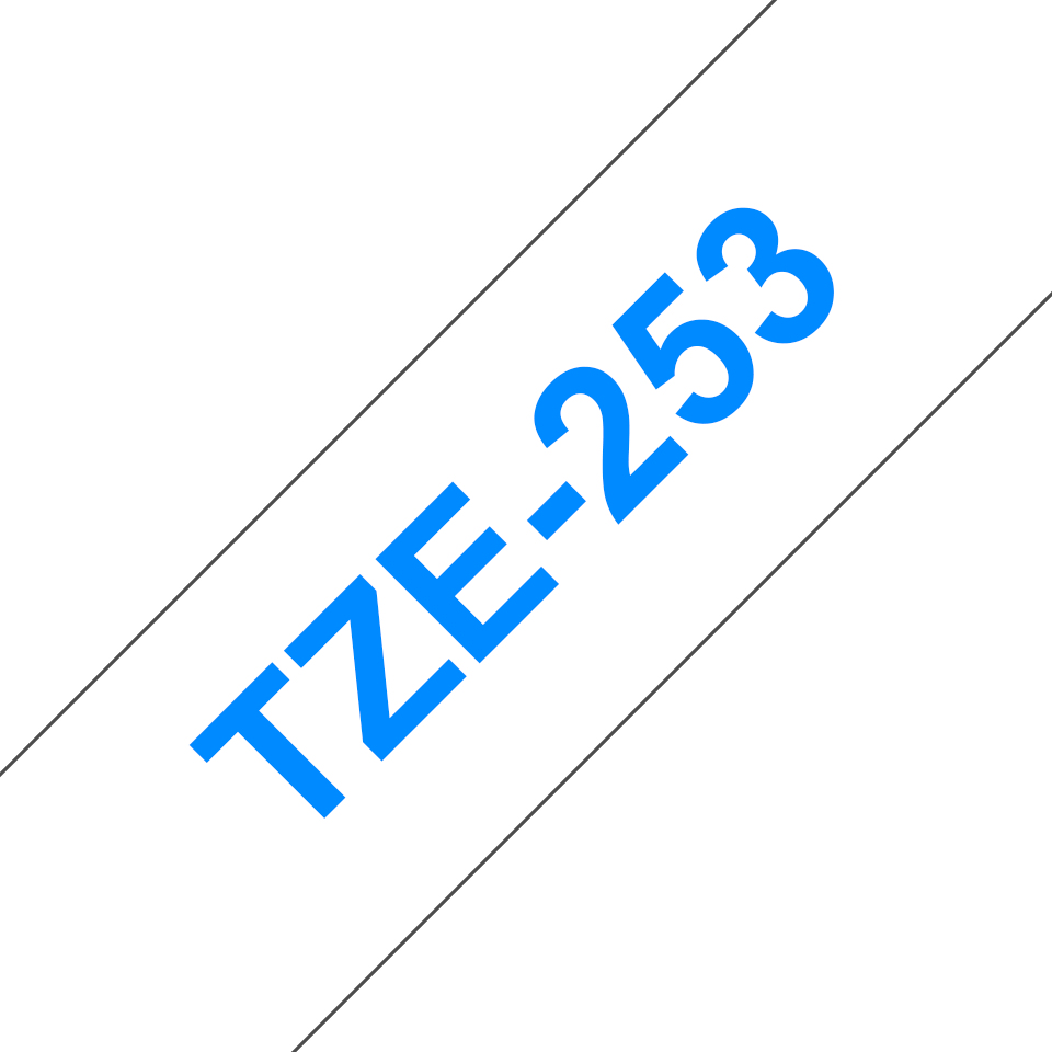 f9f8448f371812b243a8034c063102e1b12caac8 Brother TZE-253 DirectLabel blue on white Laminat 24mm x 8m for Brother P-Touch TZ 3.5-24mm/HSE/36mm/6-24mm/6-36mm