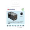Verbatim UTA-06 100W GaN III Universal Travel Adapter with 2 x USB-C PD & QC 4+ & 2 x USB-A QC 3.0 ports