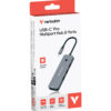 fe0f669ea9756d6801b603411028e63bfb961a98 Verbatim CMH-08 USB Type-C 5000 Mbit/s Silver