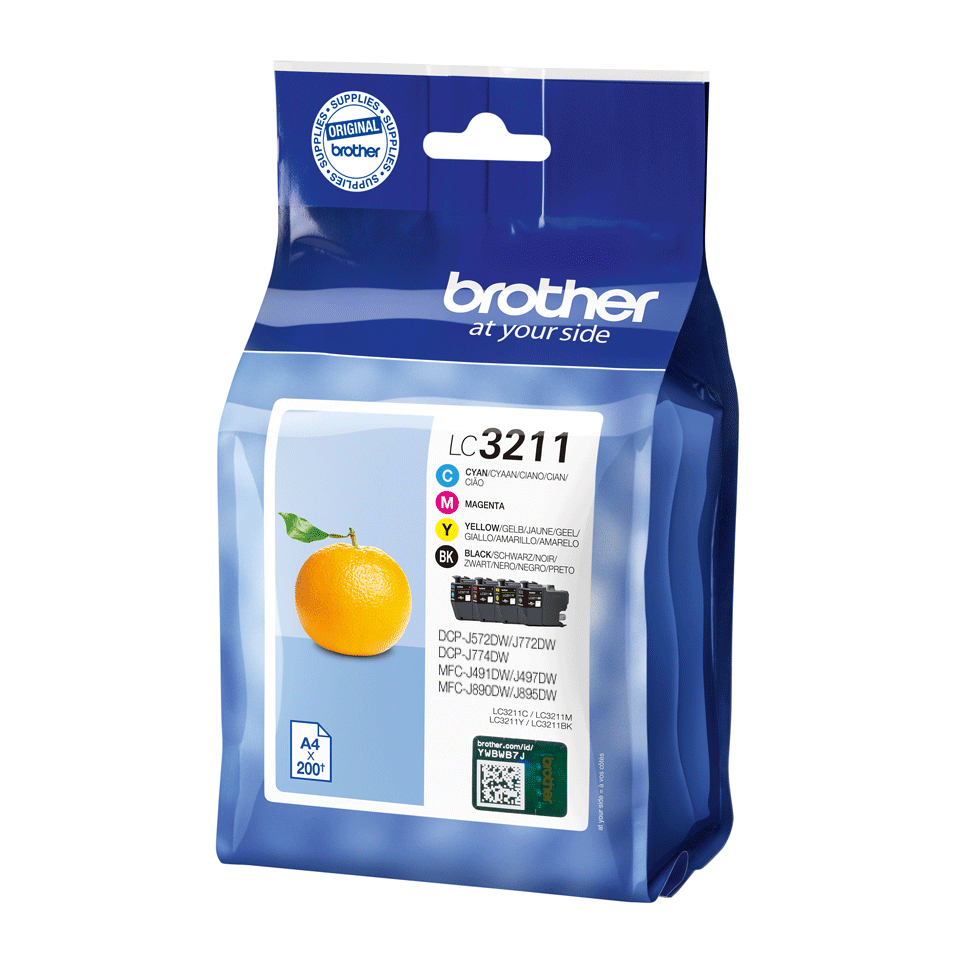 feb204eb805eab370ee2ef46cff0da33205c6704 Brother LC-3211VAL Ink cartridge multi pack Bk,C,M,Y Blister, 4x200 pages ISO/IEC 19752 Pack=4 for Brother DCP-J 772
