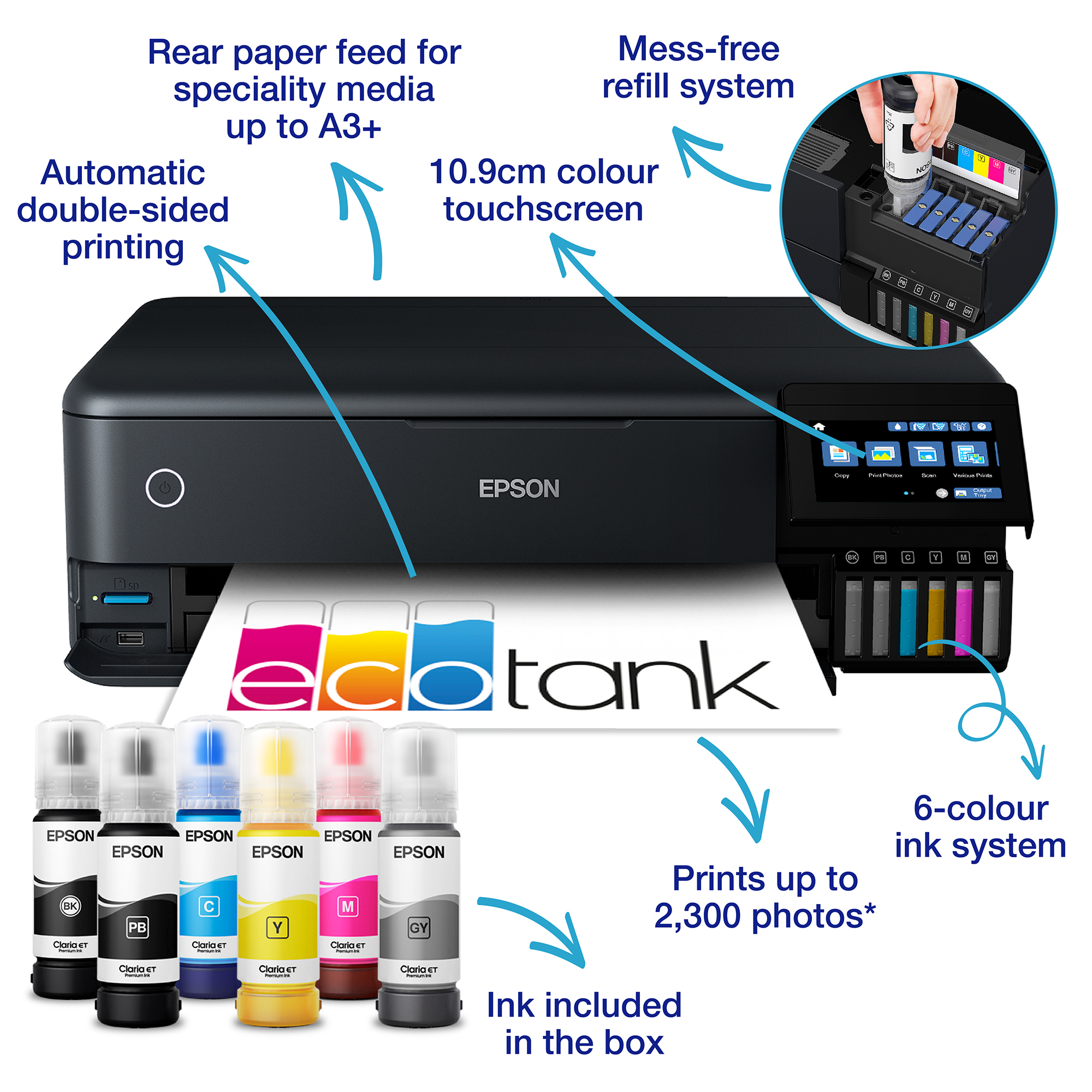 ff78d5435011b6411b9c4dabc5dc749793e74c30 Epson EcoTank ET-8550 Inkjet A3+ 5760 x 1440 DPI 32 ppm Wi-Fi