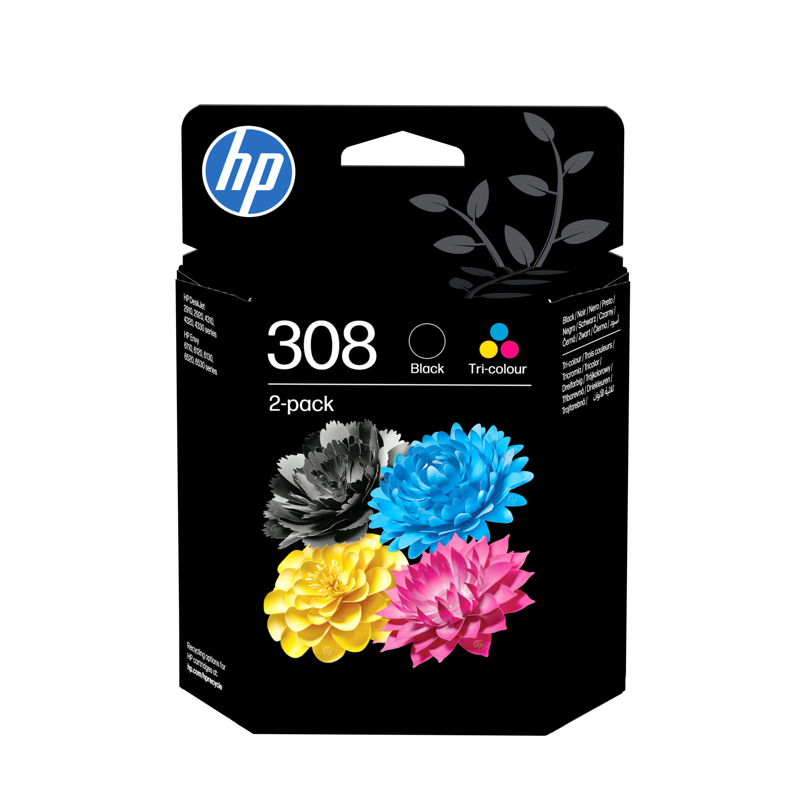 HP 6L6S6UE/308 Printhead cartridge multi pack black + color Pack=2 for HP Envy 6100
