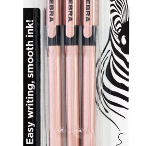 Z-GRIP Smooth Black Ink Ballpoint Pens Rose Gold Pack of 3