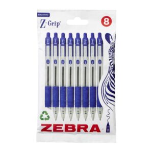 Z-Grip Retractable Ballpoint Pen Blue Ink Pack of 8