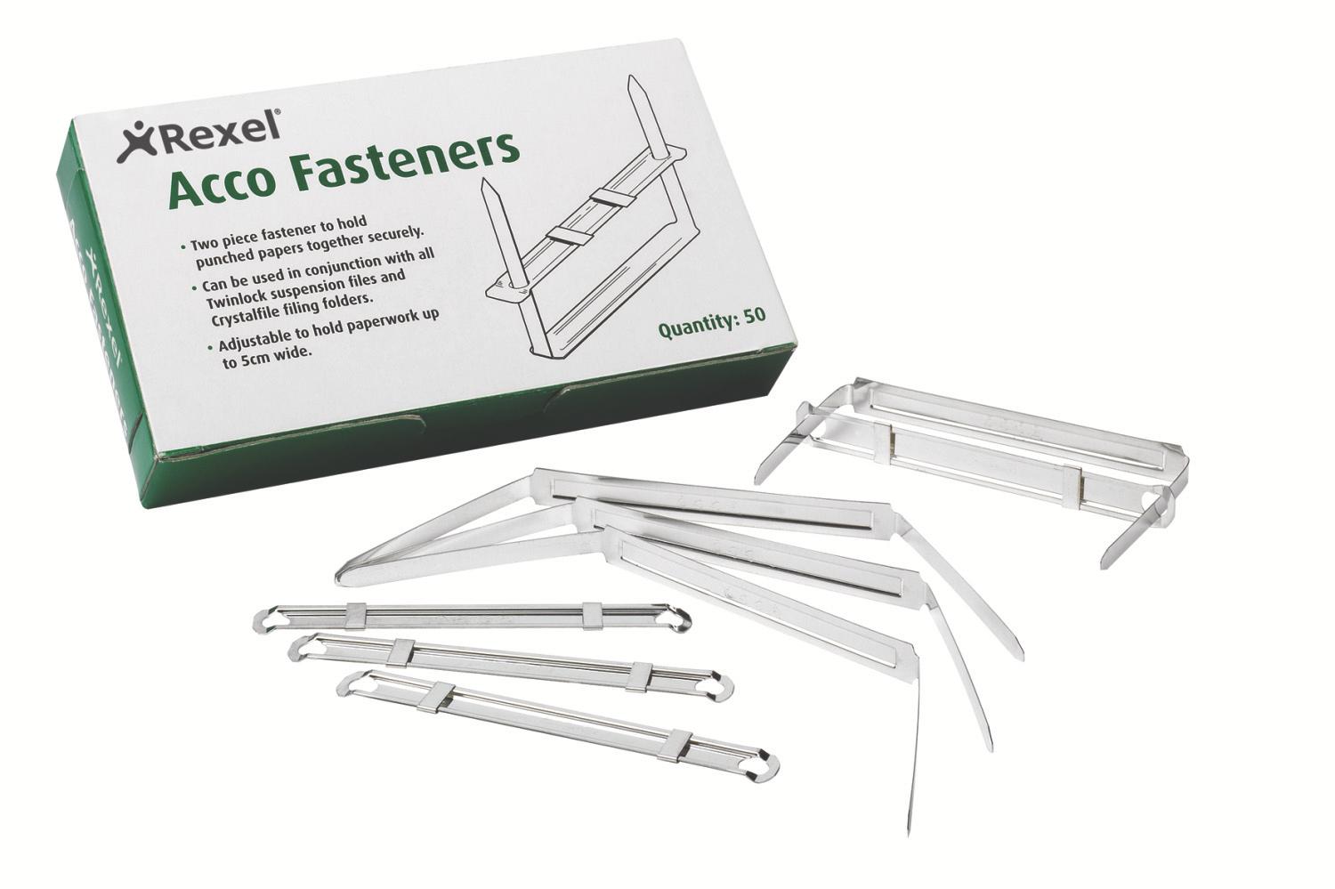 Rexel Fasteners 80x50mm - Pack of 50