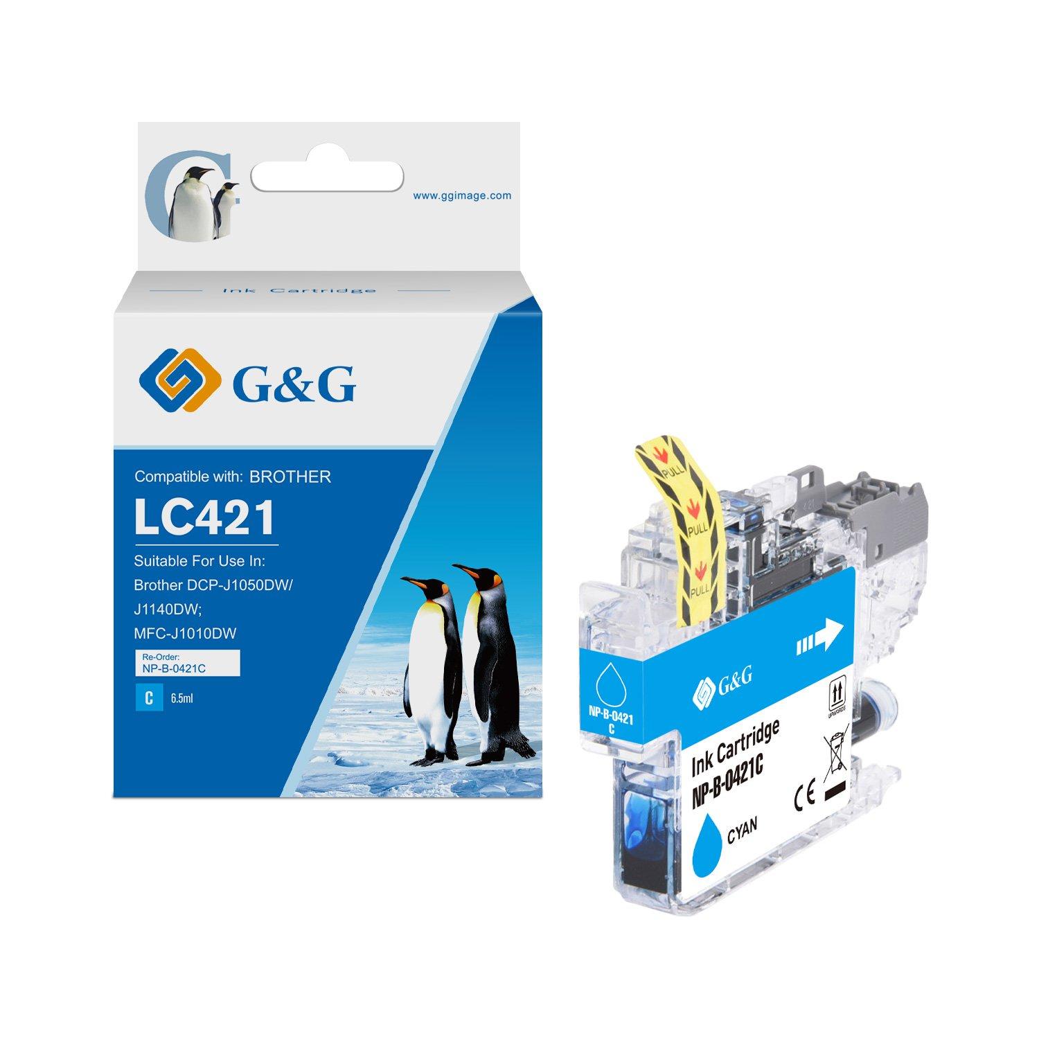 Compatible Brother LC421C Cyan Ink Cartridge 6.5ml Dye Ink 200 Pages