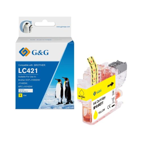 Compatible Brother LC421Y Yellow Ink Cartridge 6.5ml Dye Ink 200 Pages
