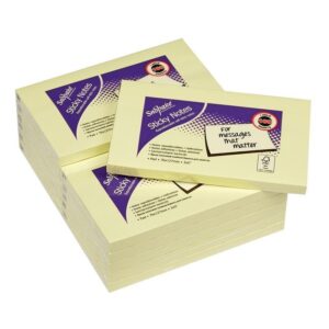 Snopake FSC Sticky Note Yellow 100 Sheets- 12 Packs