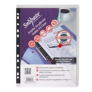 Snopake Polyfile RingBinder Wallet A4 Clear- 5 Files