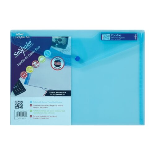 Snopake Polyfile A4 Blue- 5 Files
