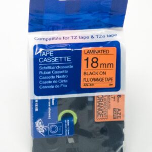 Compatible Brother P-Touch TZe-B41 Labelling Tape Cassette Black on Fluorescent Orange also for TZ-B41