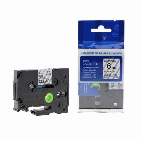Compatible Brother P-Touch TZe-111 Labelling Tape Cassette Black on Clear also for TZ-111