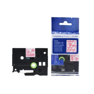 Compatible Brother P Touch TZe-122 (YT-122) Labelling Tape Cassette Red on Clear also for TZ-122