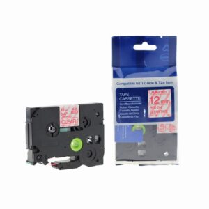 Compatible Brother P Touch TZe-132 (YT-132) Labelling Tape Cassette Red on Clear also for TZ-132