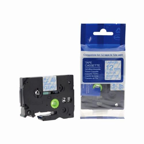 Compatible Brother P-Touch TZe-133 Labelling Tape Cassette Blue on Clear also for TZ-133
