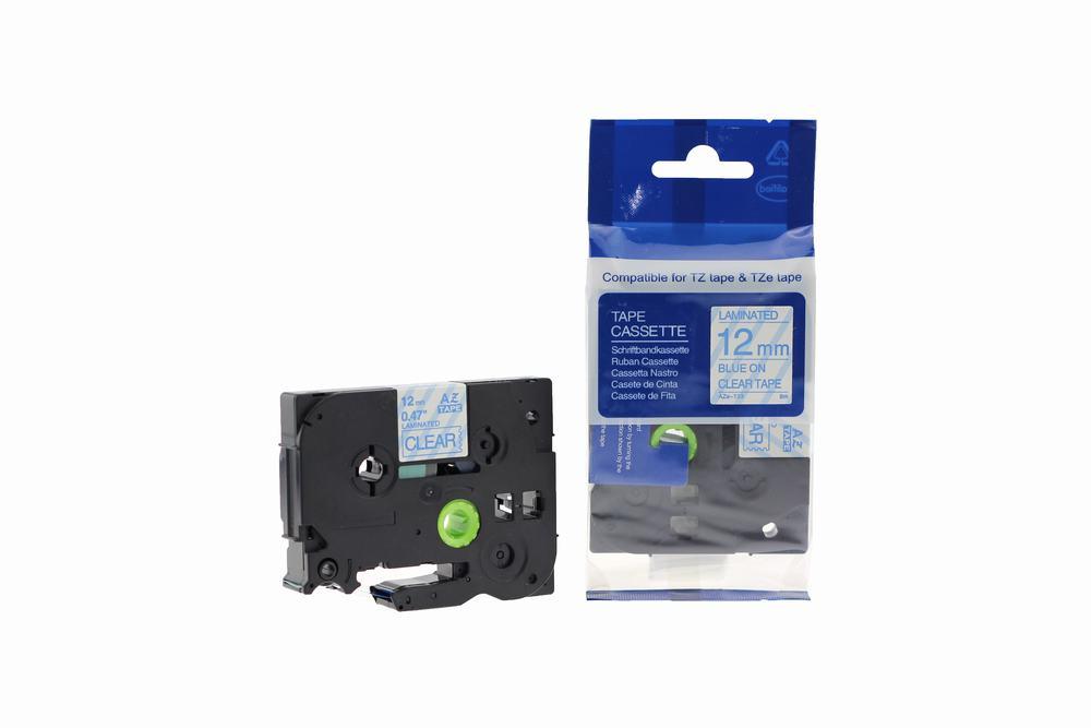 Compatible Brother P-Touch TZe-133 Labelling Tape Cassette Blue on Clear also for TZ-133