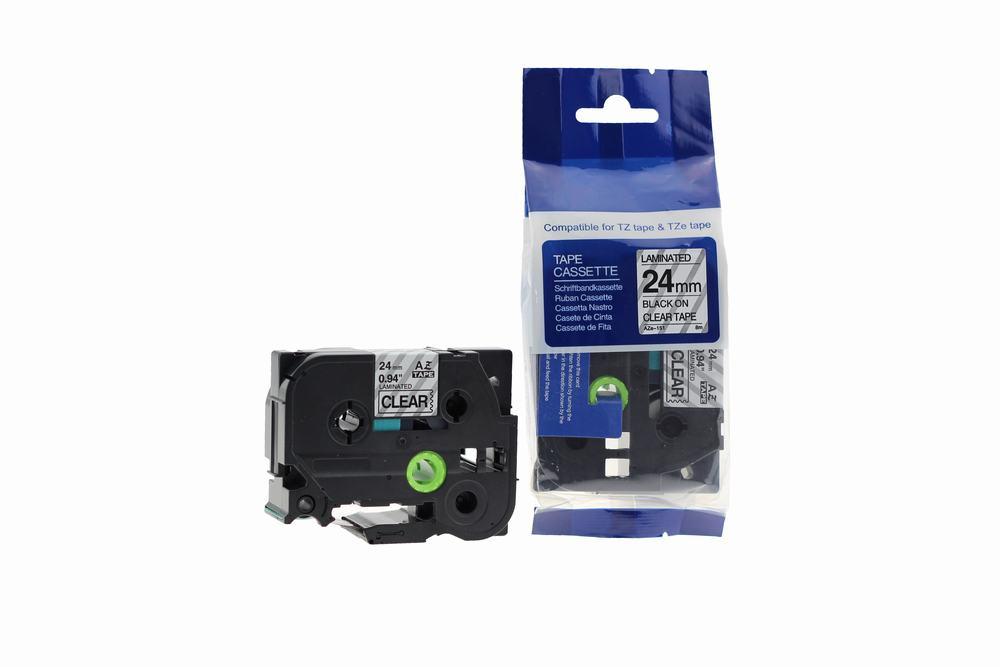 Compatible Brother P-Touch TZe-151 Labelling Tape Cassette Black on Clear also for TZ-151
