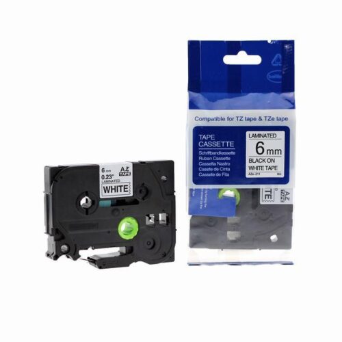 Compatible Brother P-Touch TZe-211 Labelling Tape Cassette Black on White also for TZ-211