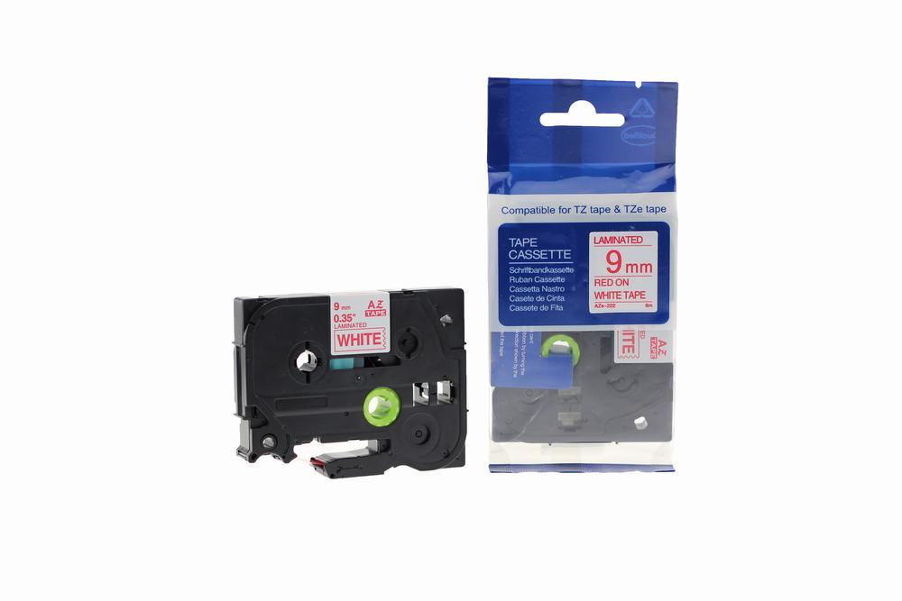 Compatible Brother P Touch TZe-222 (YT-222) Labelling Tape Cassette Red on White also for TZ-222