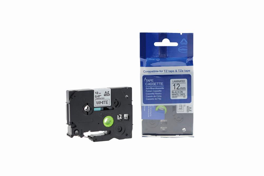 Compatible Brother P Touch TZe-231 (YT-231) Labelling Tape Cassette Black on White also for TZ-231