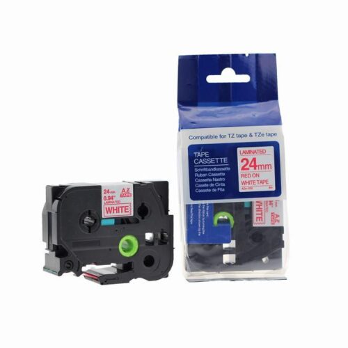 Compatible Brother P Touch TZe-252 (YT-252) Labelling Tape Cassette Red on White also for TZ-252