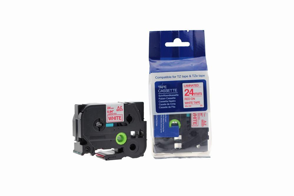 Compatible Brother P Touch TZe-252 (YT-252) Labelling Tape Cassette Red on White also for TZ-252