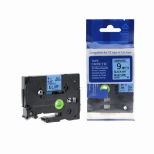 Compatible Brother P Touch TZe-521 (YT-521) Labelling Tape Cassette Black on Blue also for TZ-521
