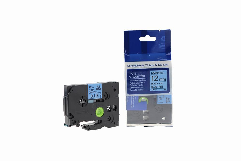 Compatible Brother P Touch TZe-531 (YT-531) Labelling Tape Cassette Black on Blue also for TZ-531