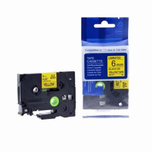 Compatible Brother P-Touch TZe-611 Labelling Tape Cassette Black on Yellow also for TZ-611