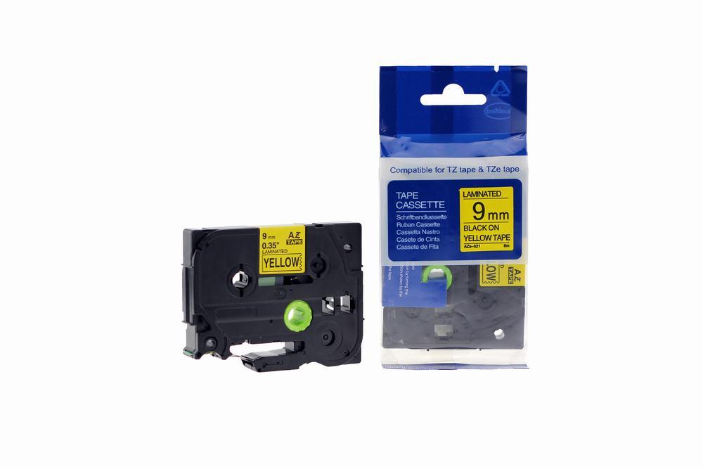 Compatible Brother P Touch TZe-621 (YT-621) Labelling Tape Cassette Black on Yellow also for TZ-621
