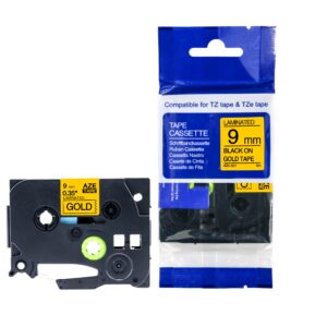 Compatible Brother P-Touch TZe-821 Labelling Tape Cassette Black on Gold also for TZ-821