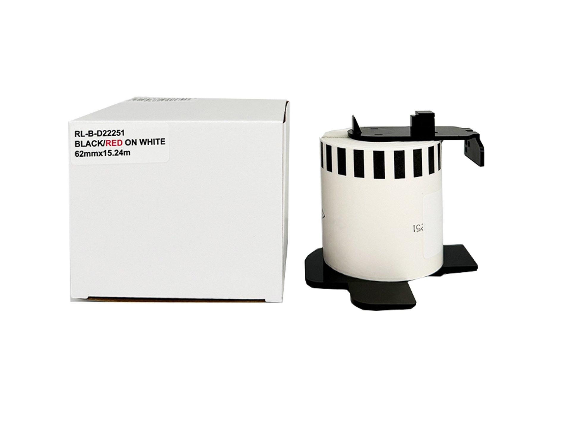 Compatible Brother DK-22251 Continuous Paper Tape Red/Black on White