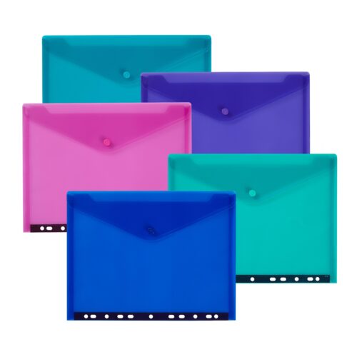 Snopake Polyfile RingBinder Wallet A4 Electra Asstd- 5 Files