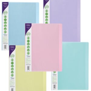 Snopake GRS ReBorn Display Book 24 Pocket / 48 sides to view A4 Pastel Asstd- 5 Books