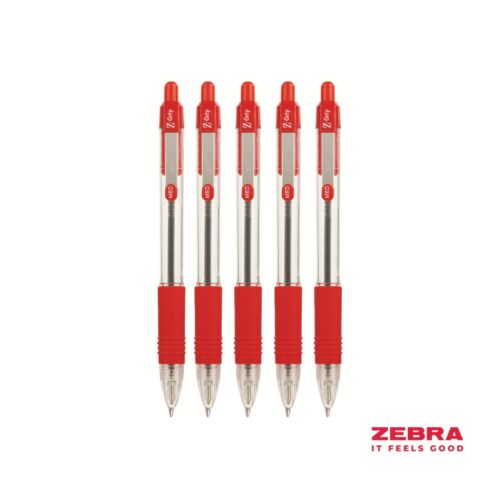 Zebra Z-Grip Retractable Ballpoint Pen Red ink Box 12