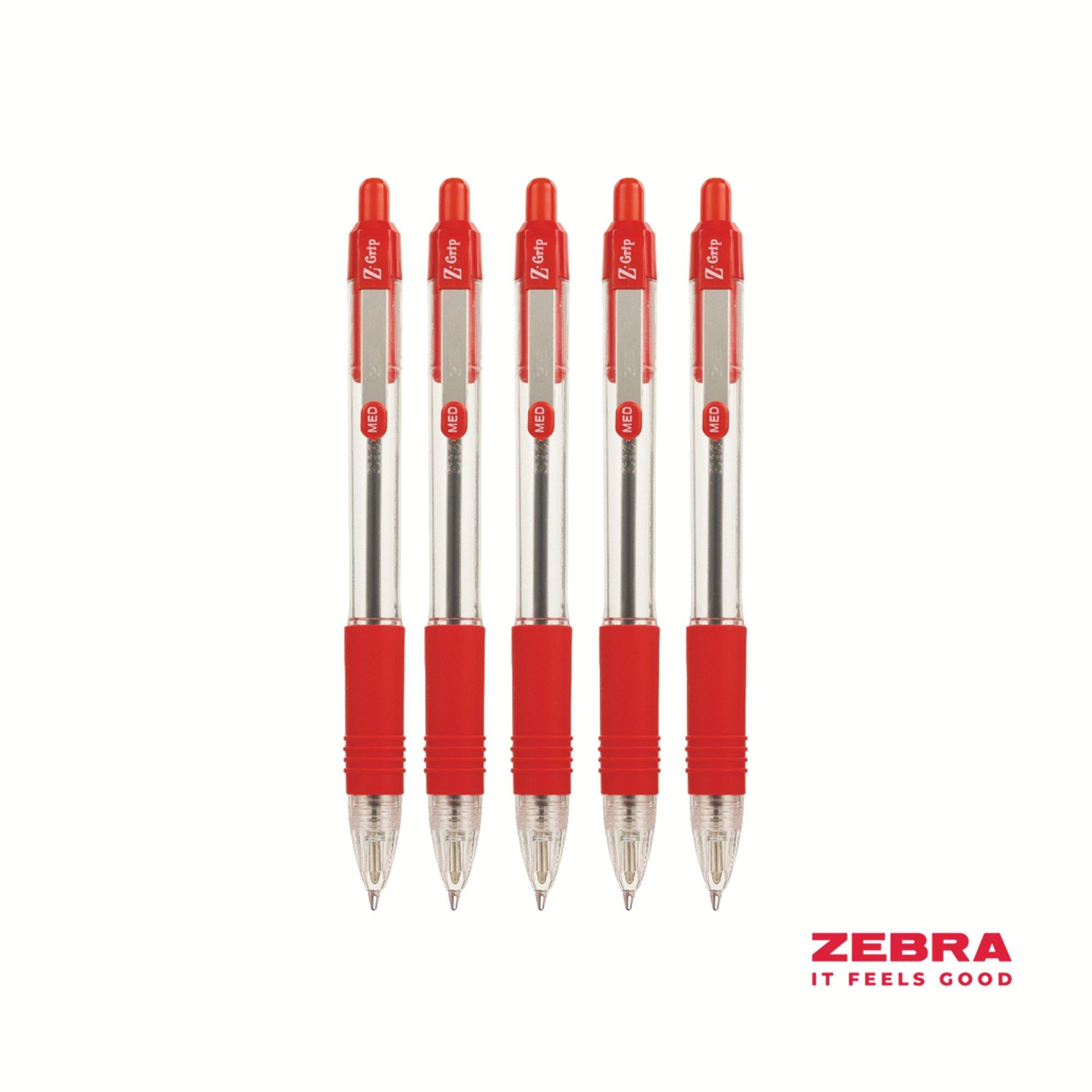 Zebra Z-Grip Retractable Ballpoint Pen Red ink Box 12