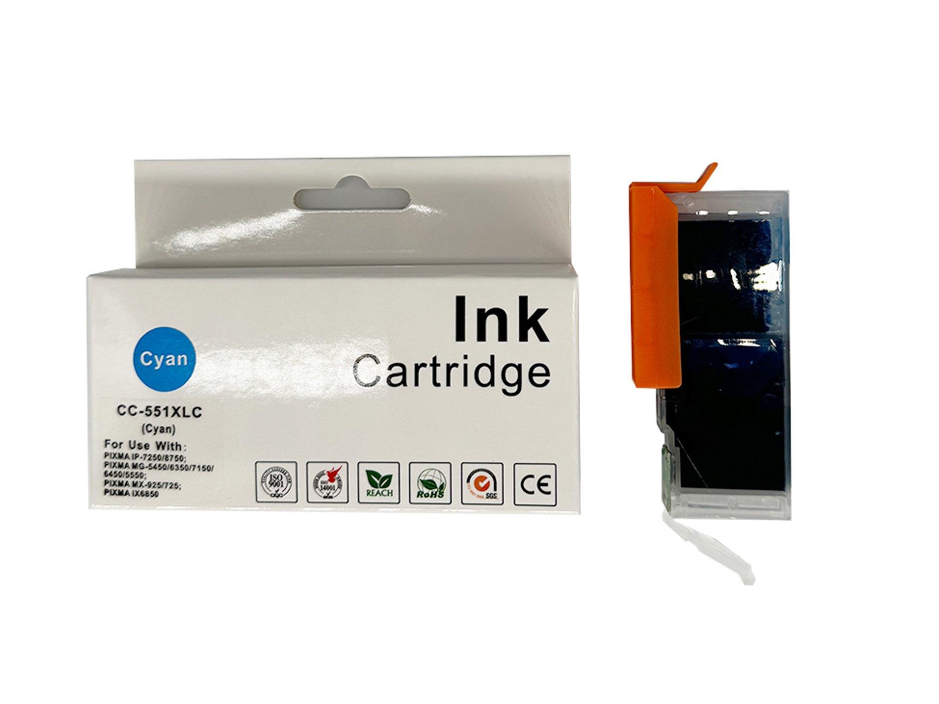Compatible Canon IP7250 CLI-551 XLC Cyan Ink Ctg [CC-551C XL]