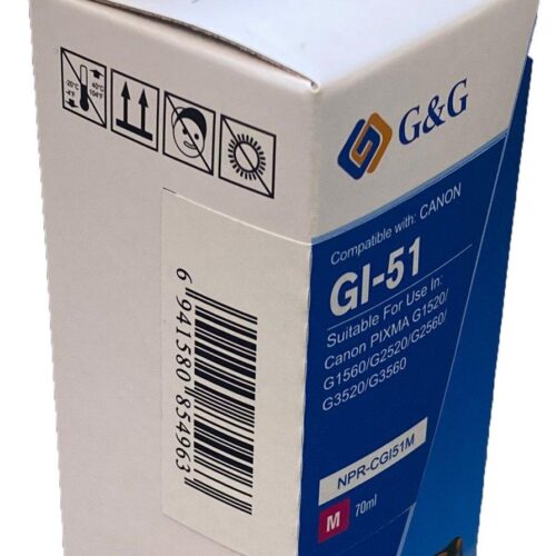Compatible Canon G+G GI-51M Magenta Ink Bottle 4547C001 70ml Ink 7700 Pages